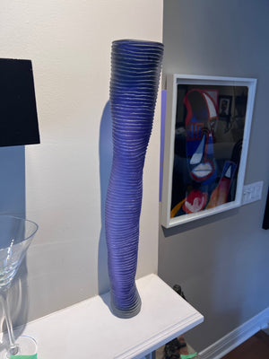 Brad Copping Purple Art Glass Incised Vessel- 21.5"