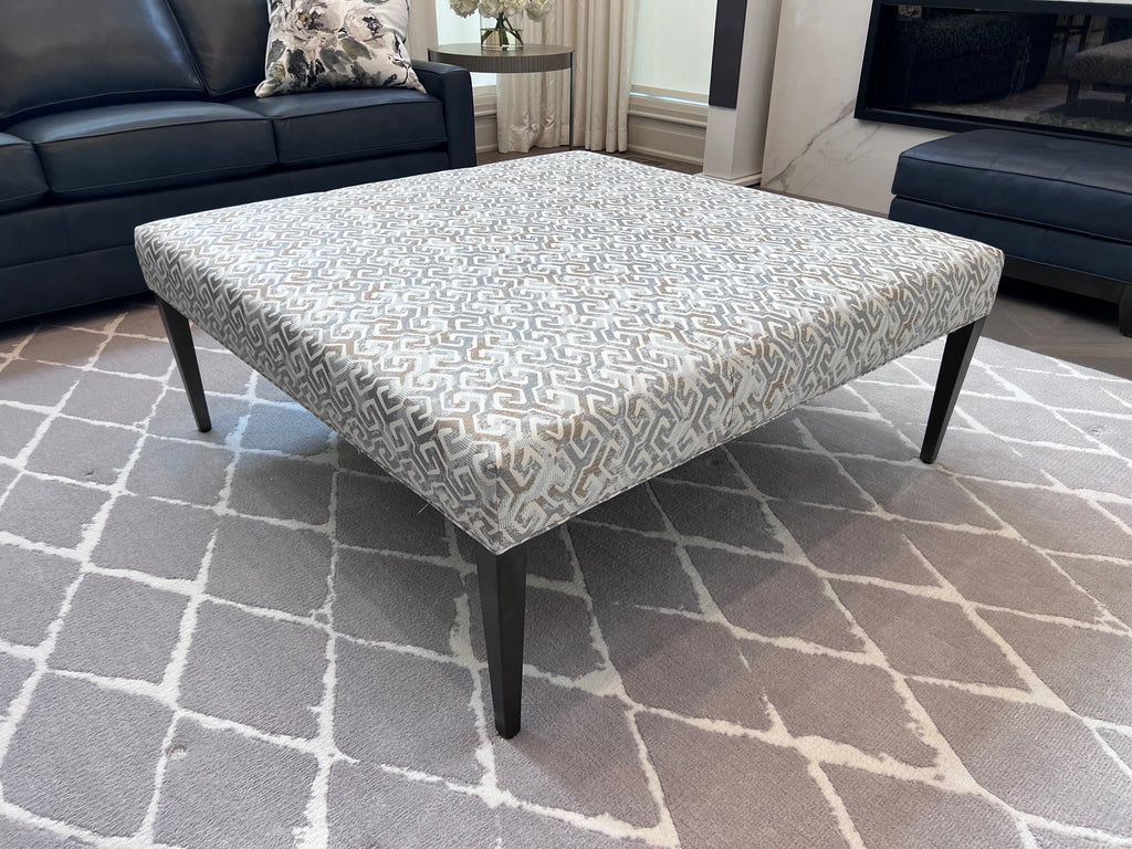 Ethan Allen Harbor Wood-Base Large Cocktail Ottoman (*retail $1,996)
