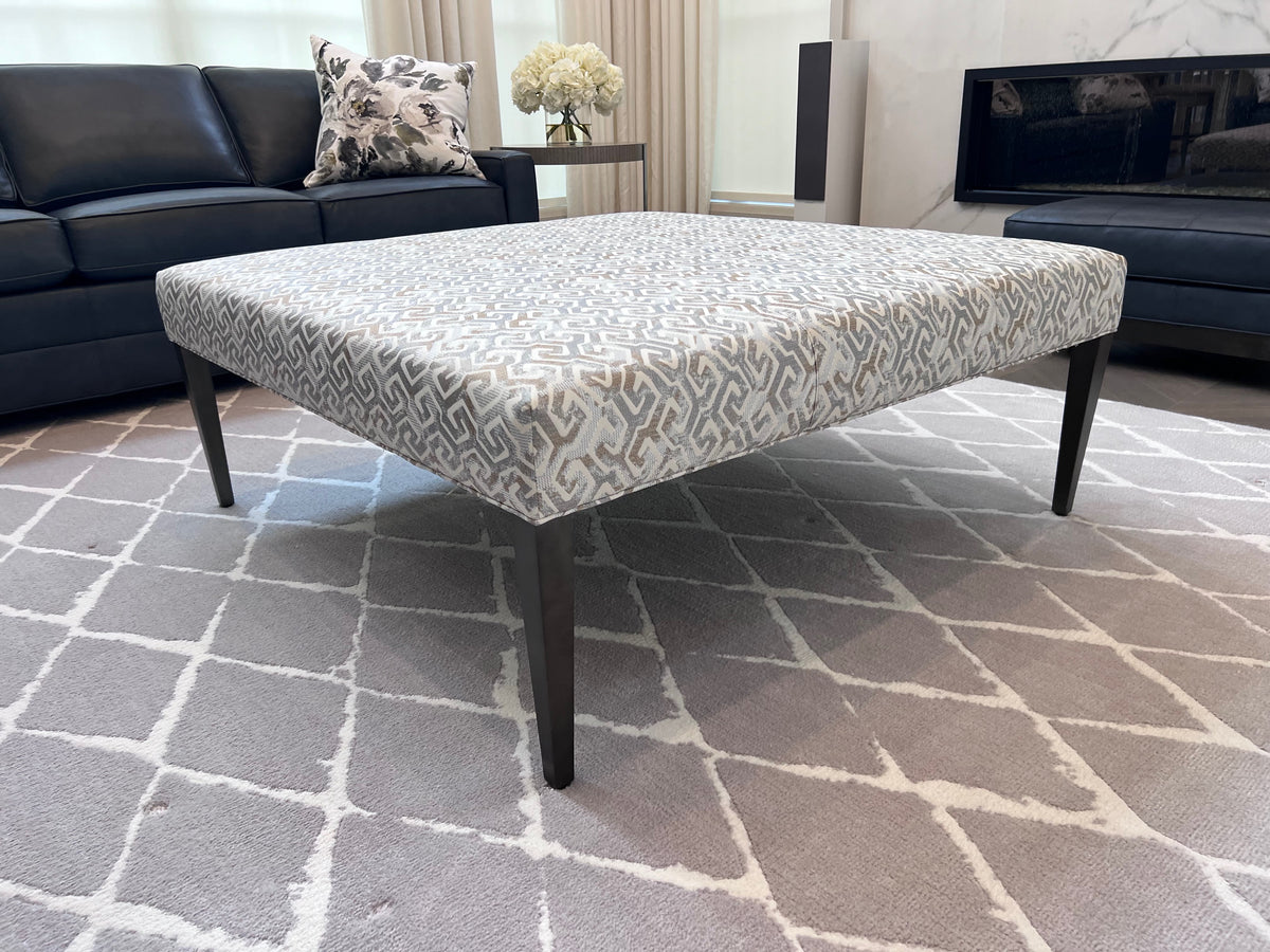 Ethan Allen Harbor Wood-Base Large Cocktail Ottoman (*retail $1,996)