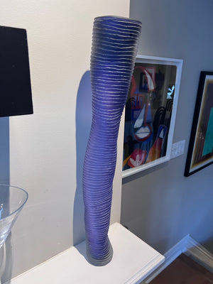 Brad Copping Purple Art Glass Incised Vessel- 21.5"