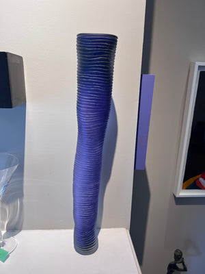 Brad Copping Purple Art Glass Incised Vessel- 21.5"
