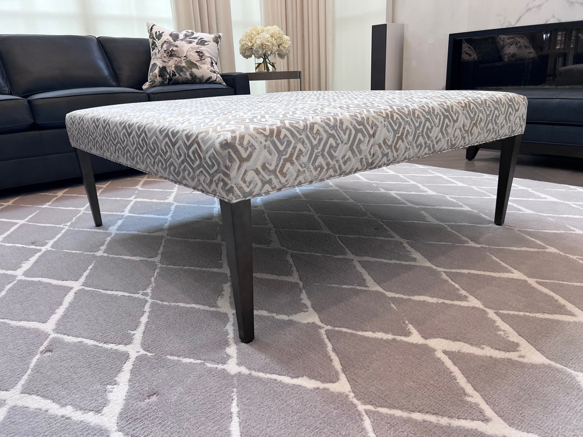 Ethan Allen Harbor Wood-Base Large Cocktail Ottoman (*retail $1,996)