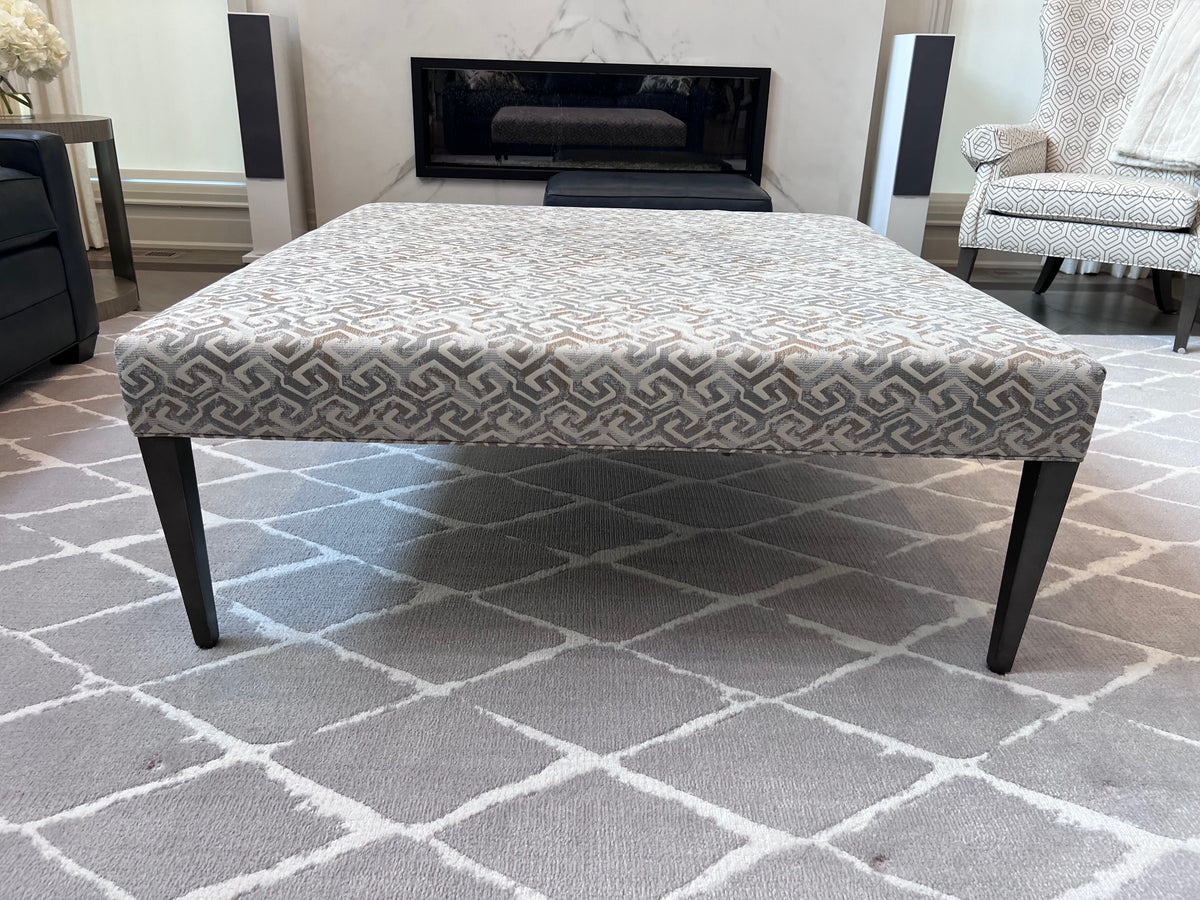 Ethan Allen Harbor Wood-Base Large Cocktail Ottoman (*retail $1,996)