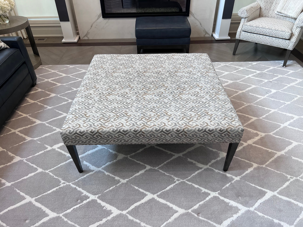 Ethan Allen Harbor Wood-Base Large Cocktail Ottoman (*retail $1,996)