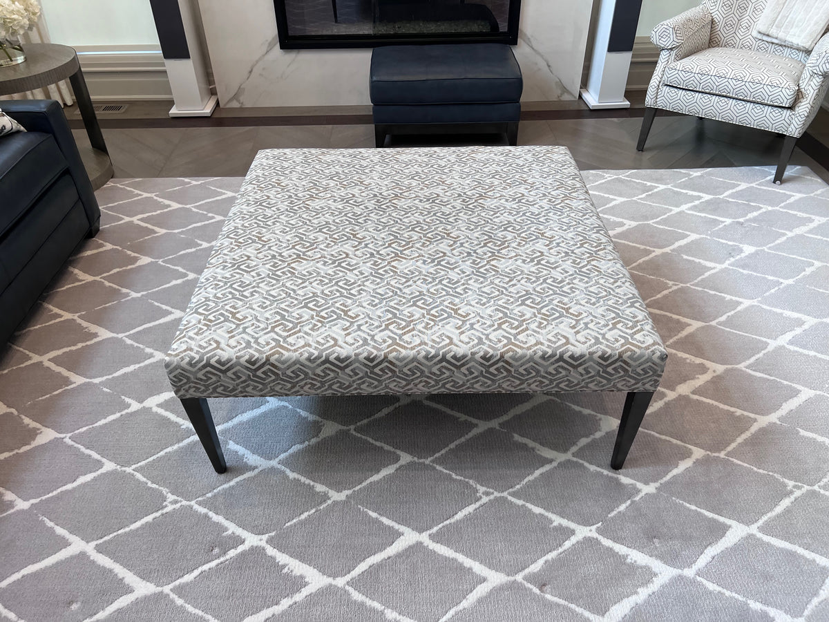 Ethan Allen Harbor Wood-Base Large Cocktail Ottoman (*retail $1,996)