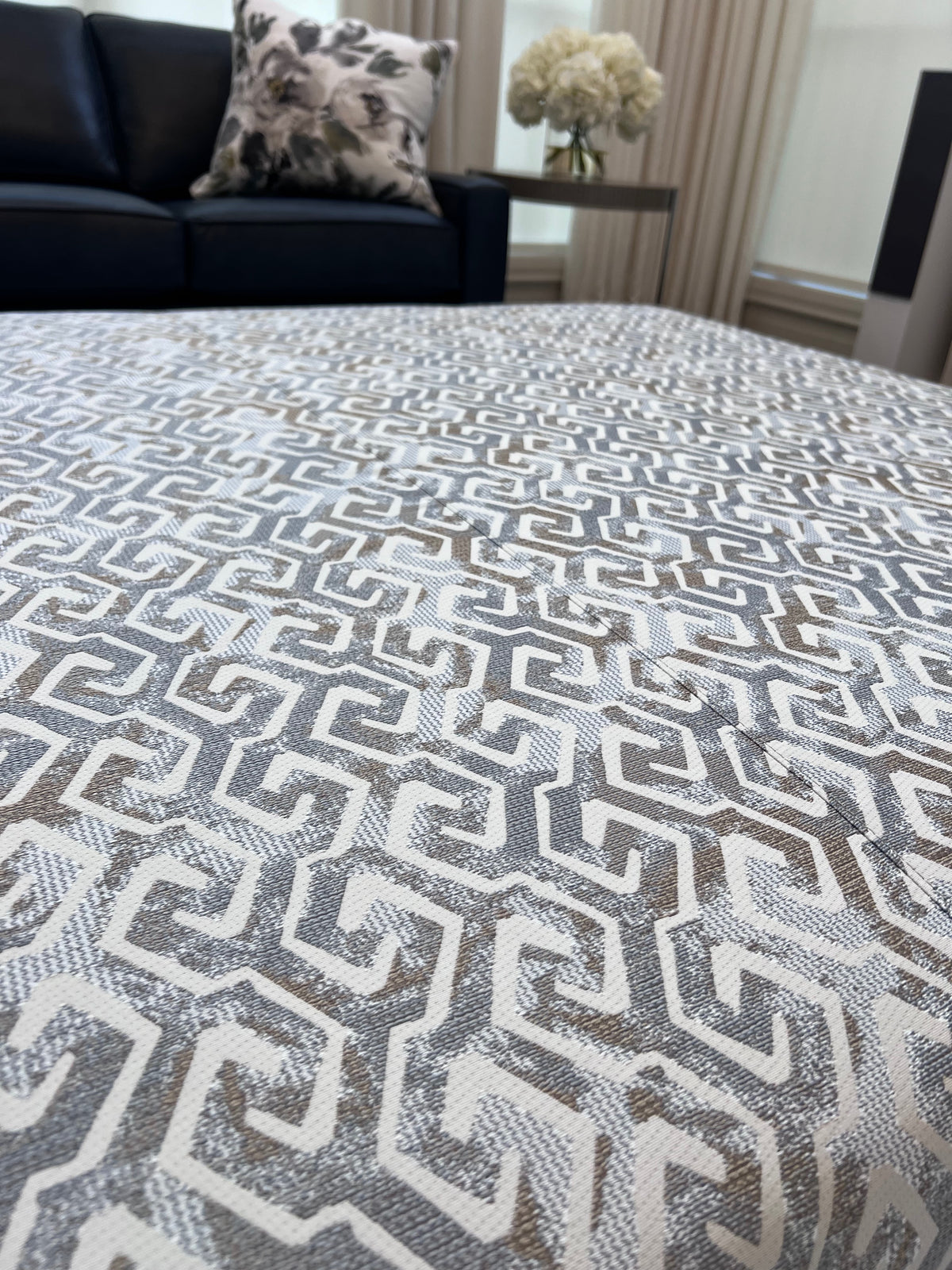 Ethan Allen Harbor Wood-Base Large Cocktail Ottoman (*retail $1,996)