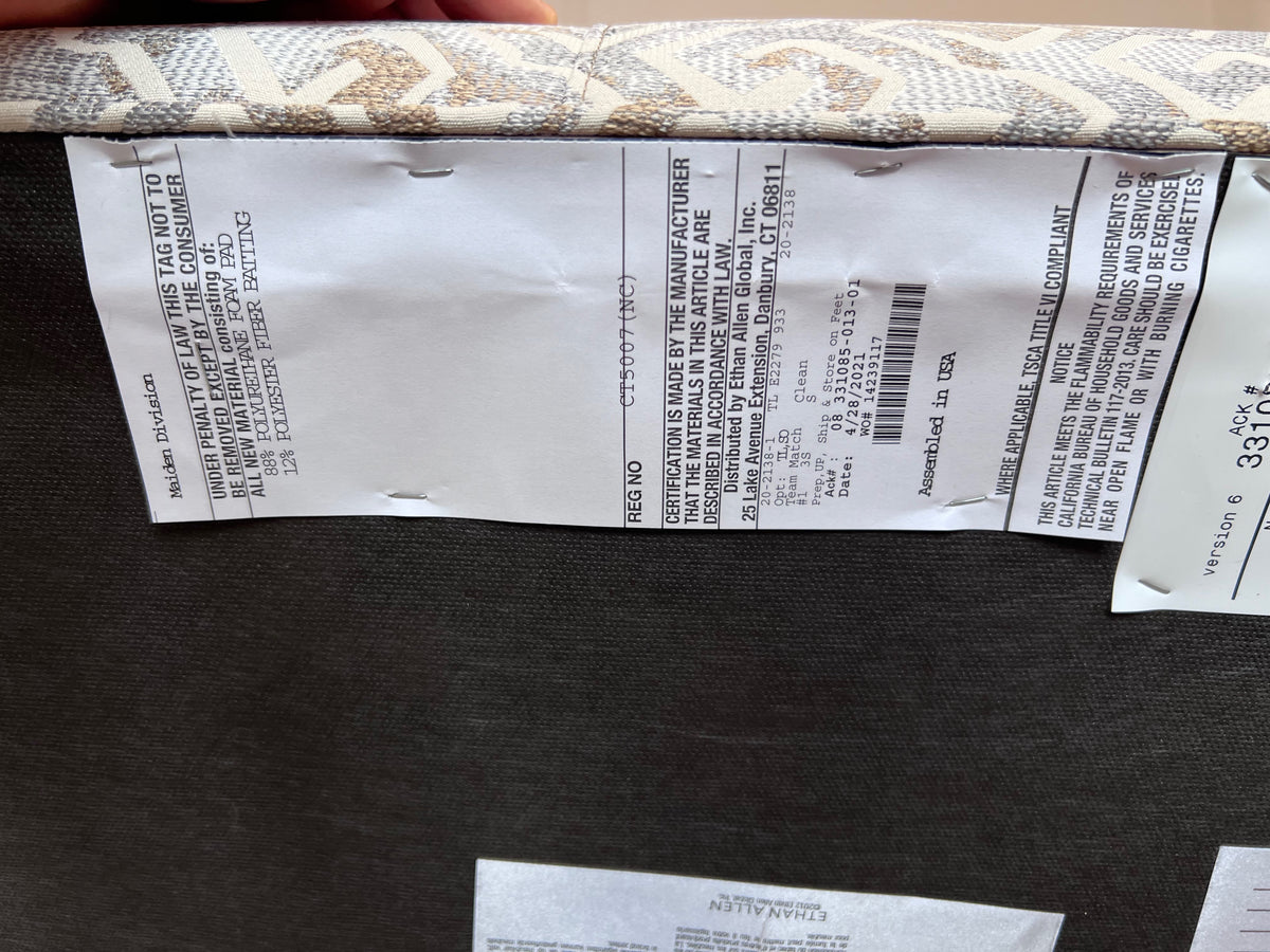 Ethan Allen Harbor Wood-Base Large Cocktail Ottoman (*retail $1,996)