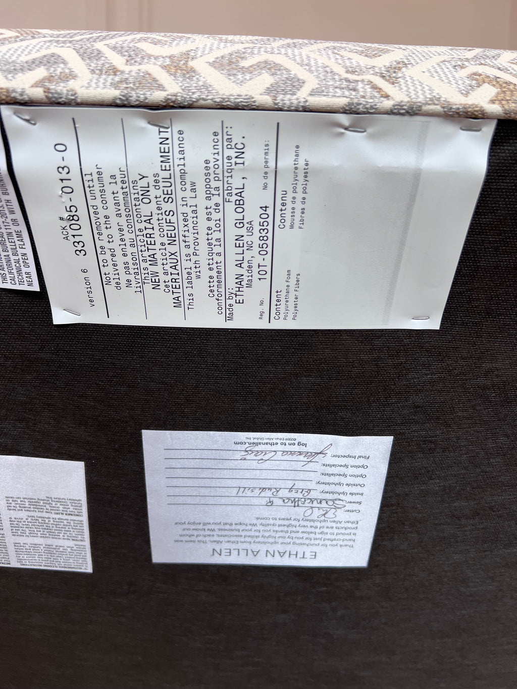 Ethan Allen Harbor Wood-Base Large Cocktail Ottoman (*retail $1,996)