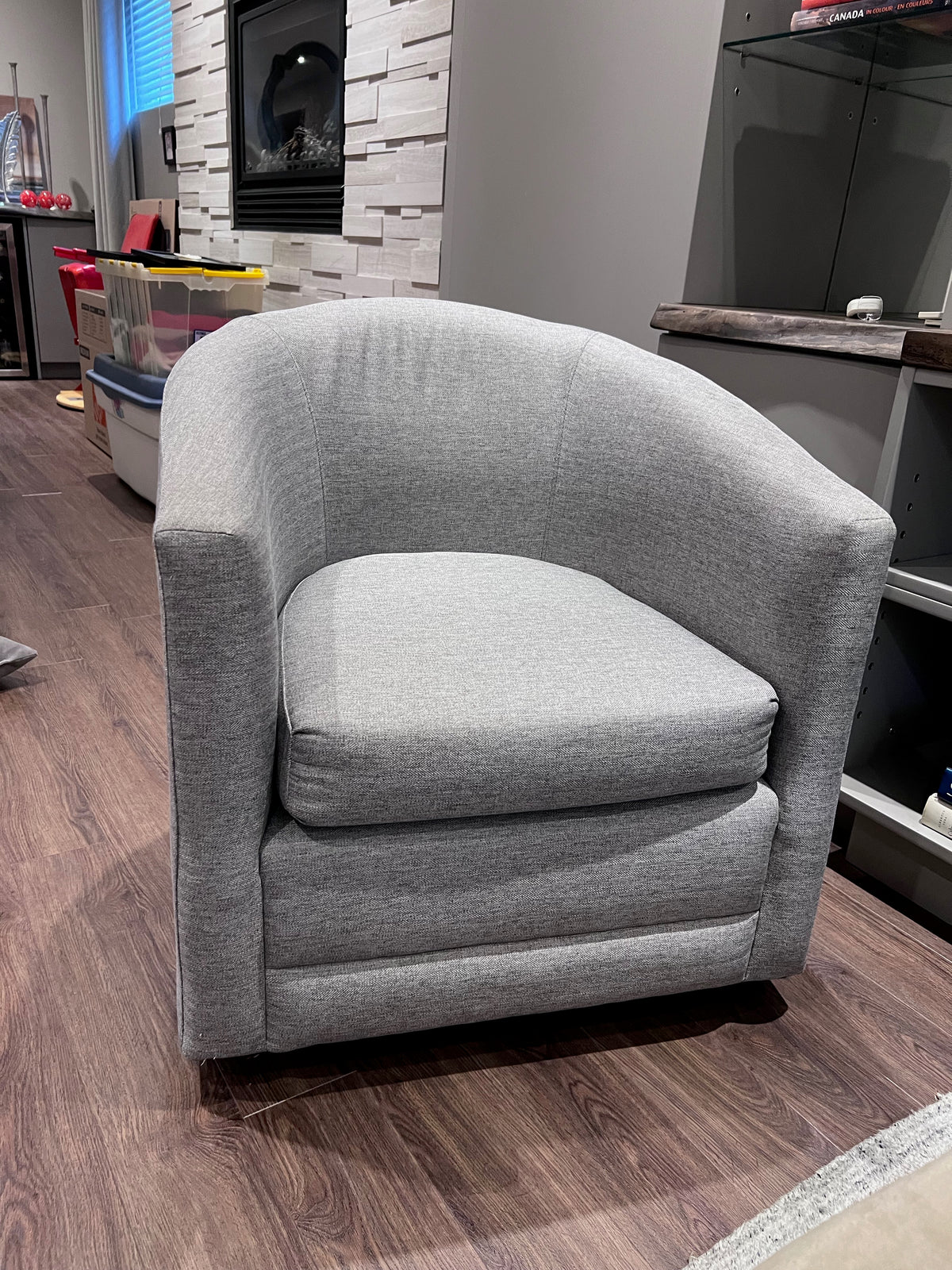 Custom Made Grey Fabric Tub Chair