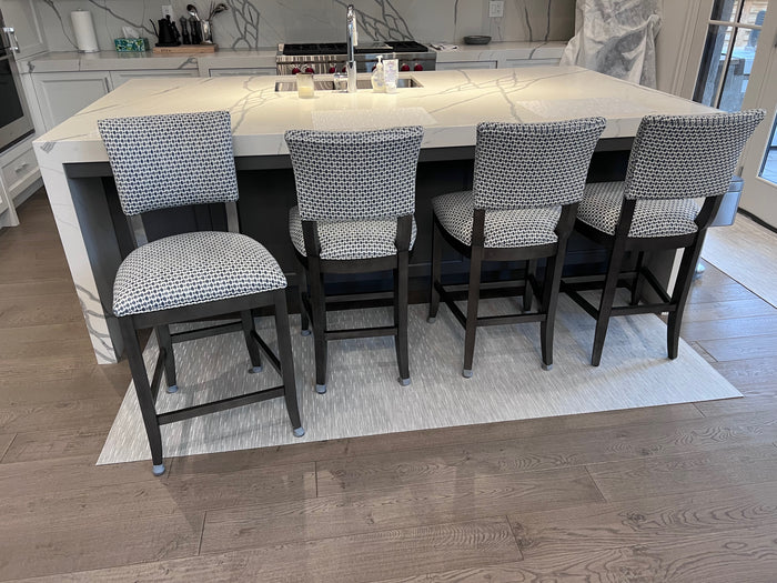 Set of 4 Ethan Allen Drew Counter Stools, Custom Fabric (*retail $1,336 each)