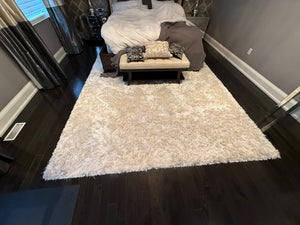 ELTE White Shag Rug - 9x12ft