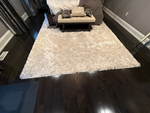 ELTE White Shag Rug - 9x12ft