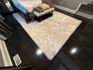 ELTE White Shag Rug - 9x12ft