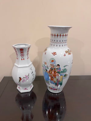 2 Hand Painted Oriental Vases from China