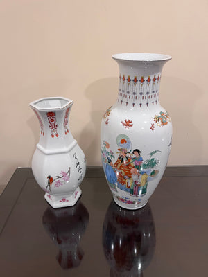 2 Hand Painted Oriental Vases from China