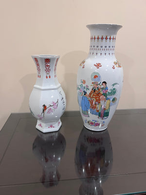 2 Hand Painted Oriental Vases from China