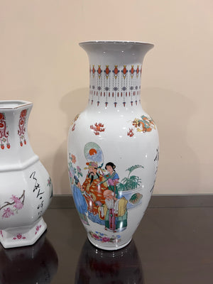 2 Hand Painted Oriental Vases from China