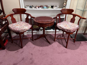3 Piece Oriental Style Rosewood Conversation Set
