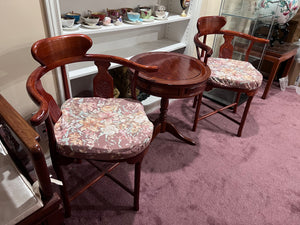3 Piece Oriental Style Rosewood Conversation Set