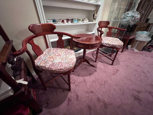 3 Piece Oriental Style Rosewood Conversation Set