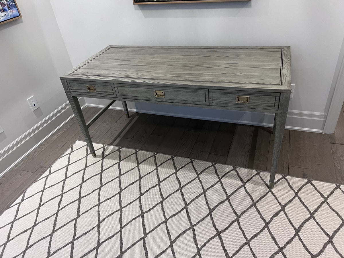 Ethan Allen Callum Campaign Desk in 'Sunwashed Gray Oak' # 2 (*retail $2,235)