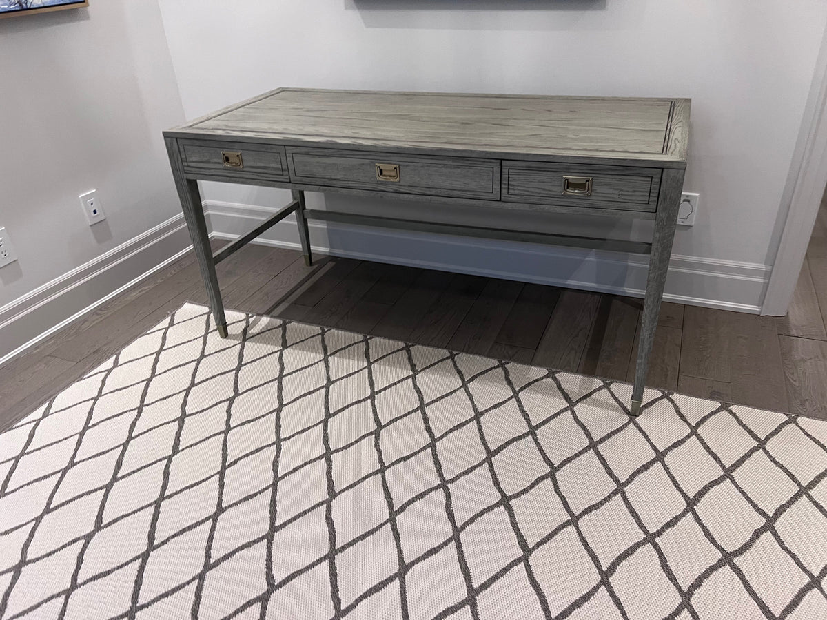 Ethan Allen Callum Campaign Desk in 'Sunwashed Gray Oak' # 2 (*retail $2,235)