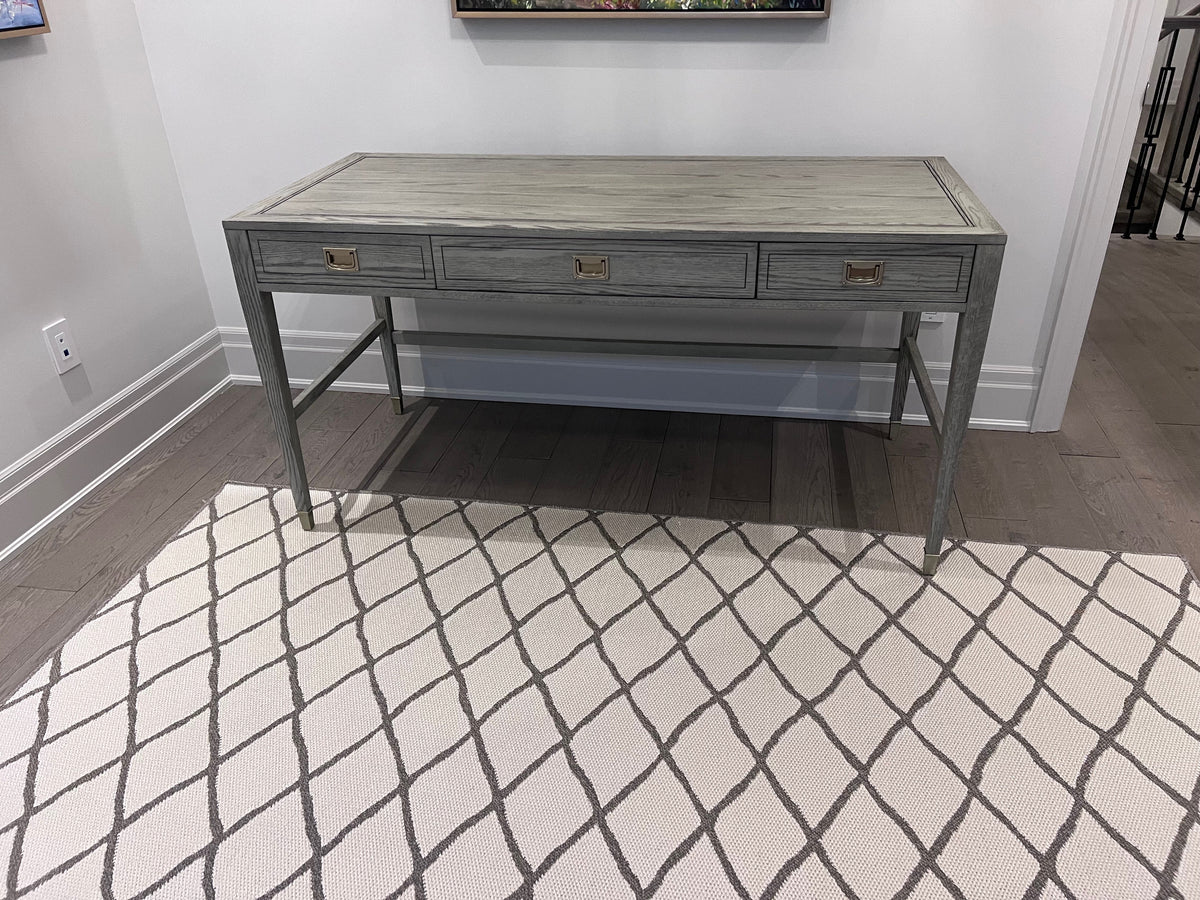Ethan Allen Callum Campaign Desk in 'Sunwashed Gray Oak' # 2 (*retail $2,235)
