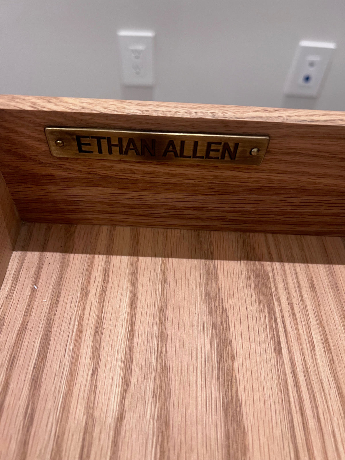 Ethan Allen Callum Campaign Desk in 'Sunwashed Gray Oak' # 2 (*retail $2,235)
