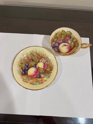 Aynsley Orchard Cup & Saucer (*repaired)