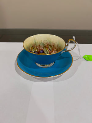 Aynsley Teal Orchard Cup & Saucer