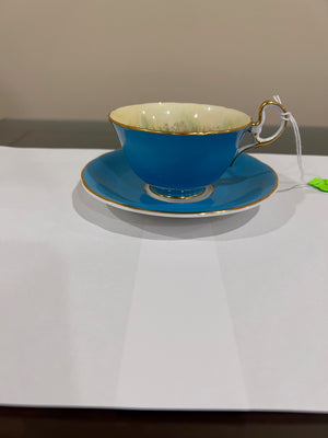 Aynsley Teal Orchard Cup & Saucer