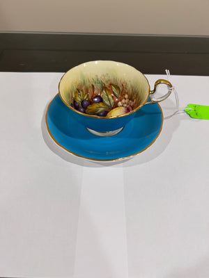 Aynsley Teal Orchard Cup & Saucer