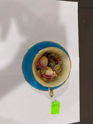 Aynsley Teal Orchard Cup & Saucer