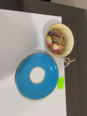 Aynsley Teal Orchard Cup & Saucer