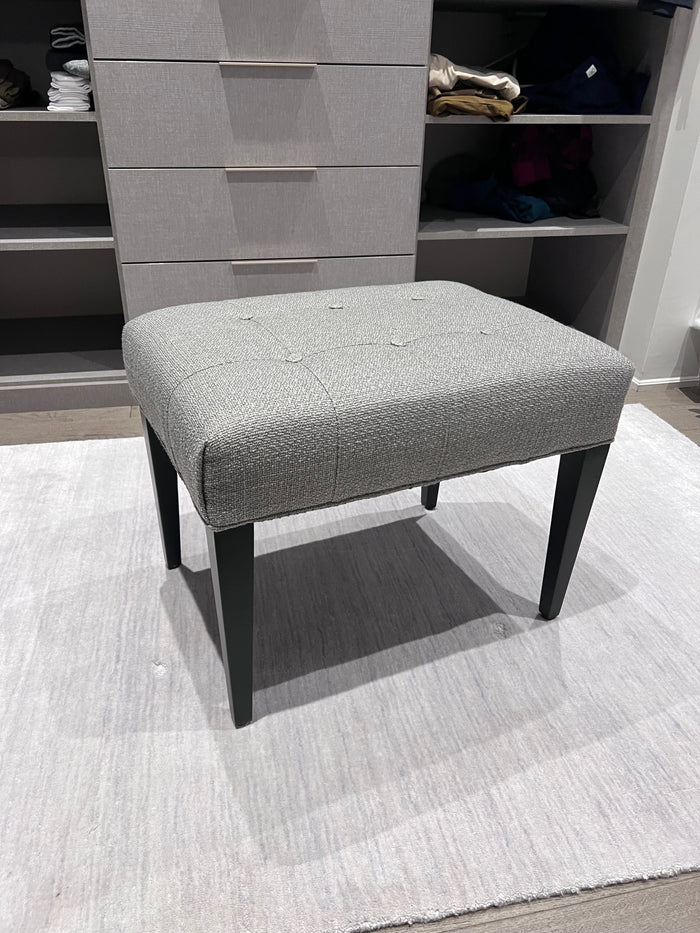 Ethan Allen Harbor Tufted Wood-Base Bunching Ottoman, in Gray (*retail $920)