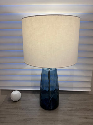 Pair of Ethan Allen Tino Glass Table Lamp in Blue (*retail $1,056/pair)