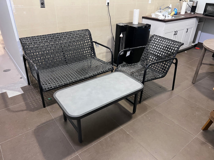 3 pc Set-  Love Seat, Chair + Coffee Table