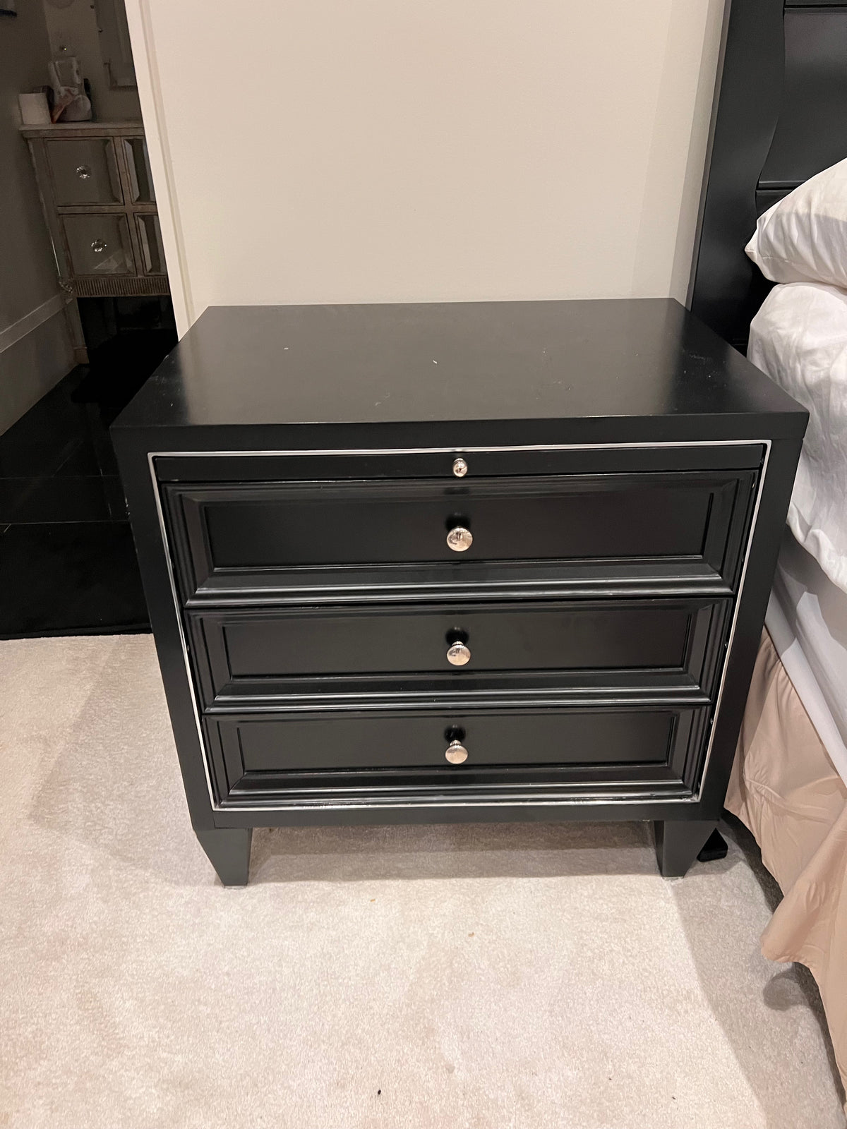 Pair of Martin Furniture Black Nightstands