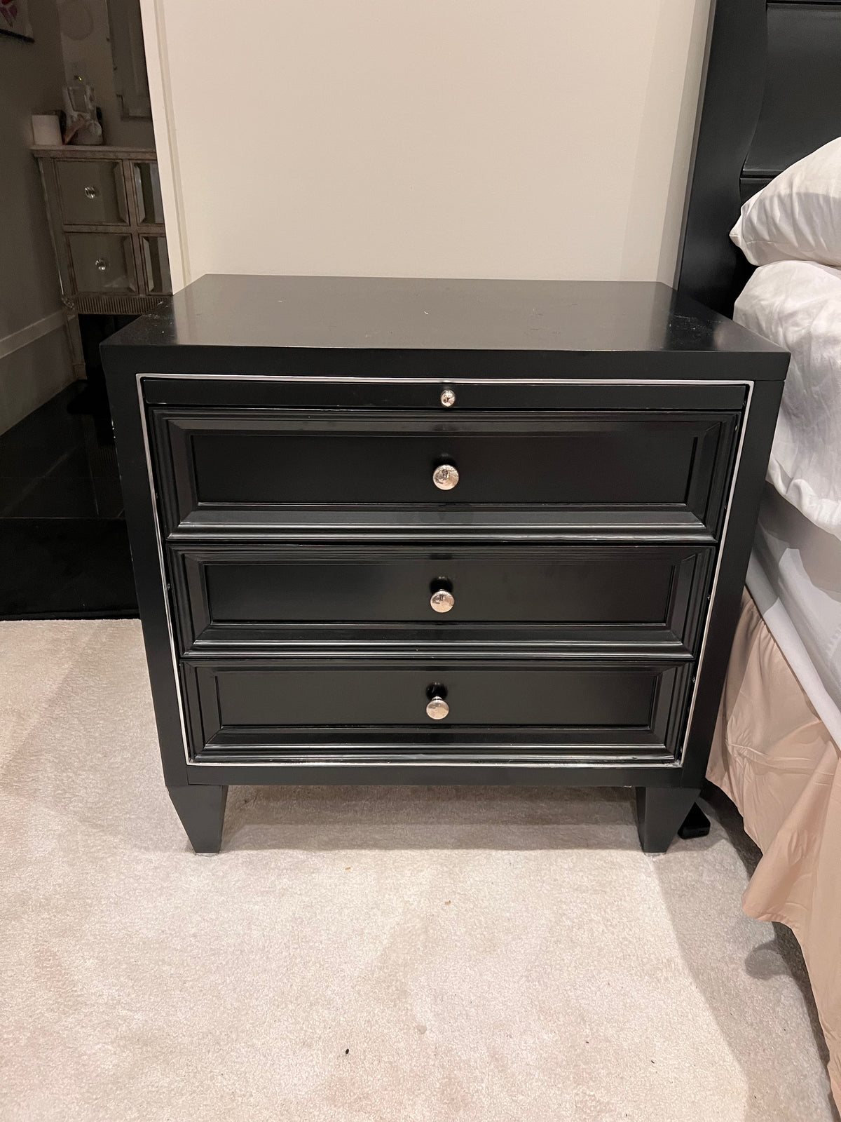 Pair of Martin Furniture Black Nightstands