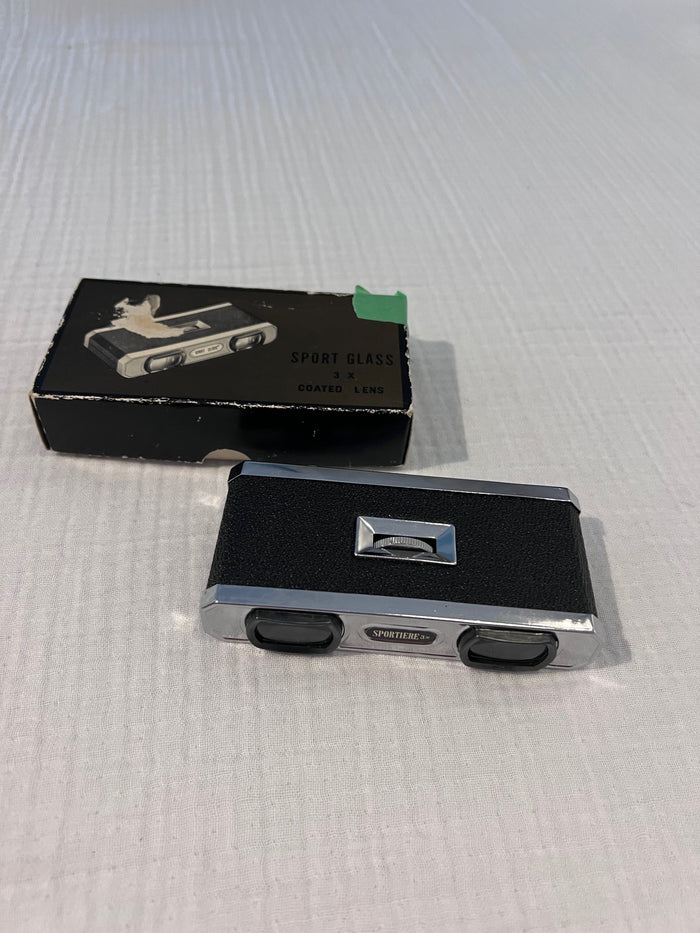 Vintage Sportiere 3x Coated Lens Opera/ Pocket Binoculars w/ Box Made In Japan