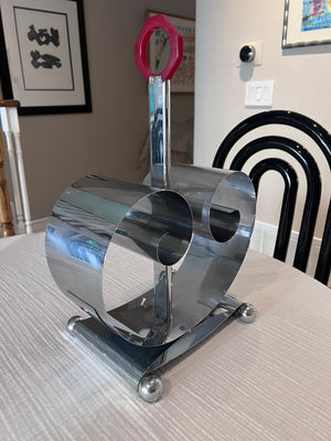 American Art Deco Chrome & Bakelite Revere Expanding Magazine Rack, Designed by Fred D. Farr