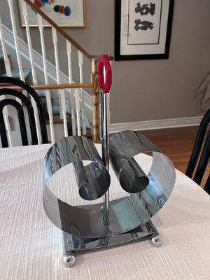 American Art Deco Chrome & Bakelite Revere Expanding Magazine Rack, Designed by Fred D. Farr