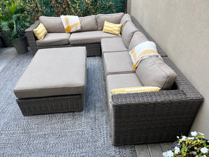 Restoration Hardware STYLE Outdoor Patio Sectional Sofa, w/ Ottoman