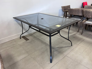 Metal and Glass Rectangular Dining Table