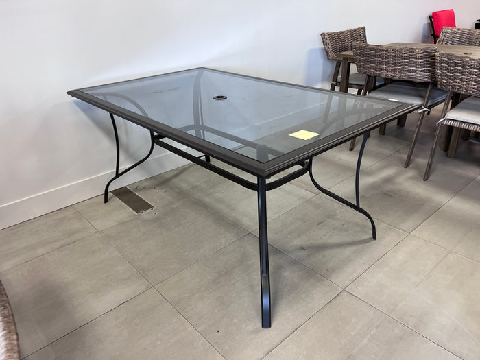Metal and Glass Rectangular Dining Table