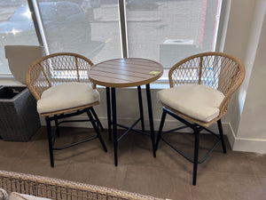 Bar Table + 2 Swivel Stools