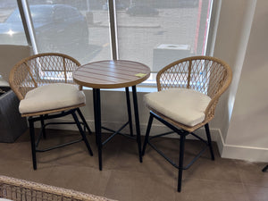 Bar Table + 2 Swivel Stools