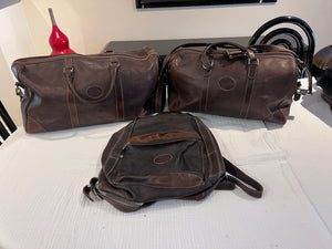 Set of 3 Brown Roots Leather Bags (LIKE-NEW)