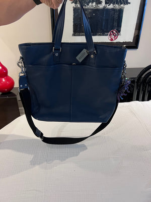 Coach Blue Leather Tote Bag