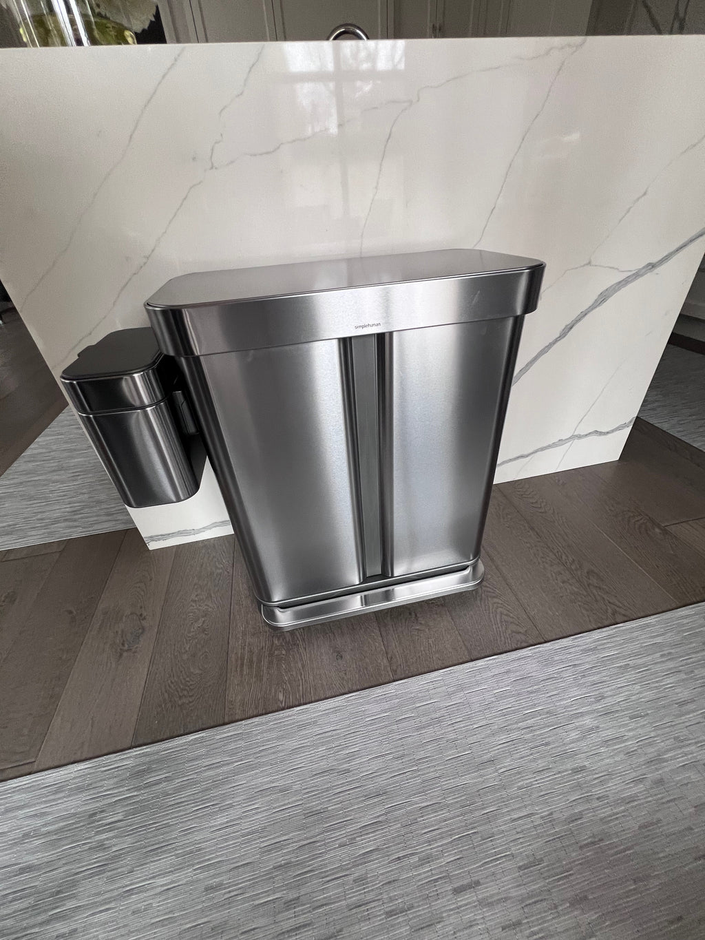 Simplehuman 58L Dual Compartment Rectangular Step Can with 4L Compost Caddy (*retail $340)